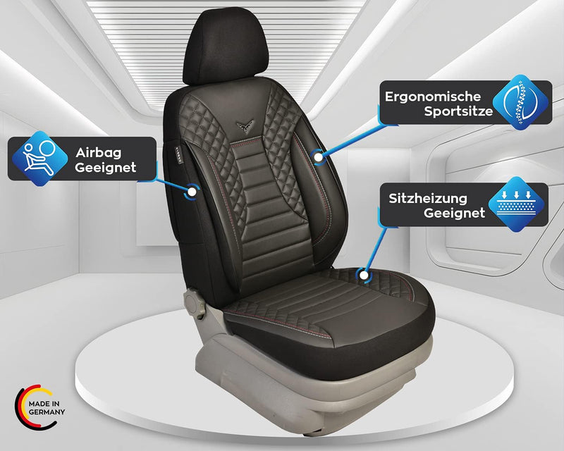 BREMER SITZBEZÜGE Mass Auto Schonbezüge kompatibel mit Mercedes GLK X204 Fahrer & Beifahrer Set ab 2