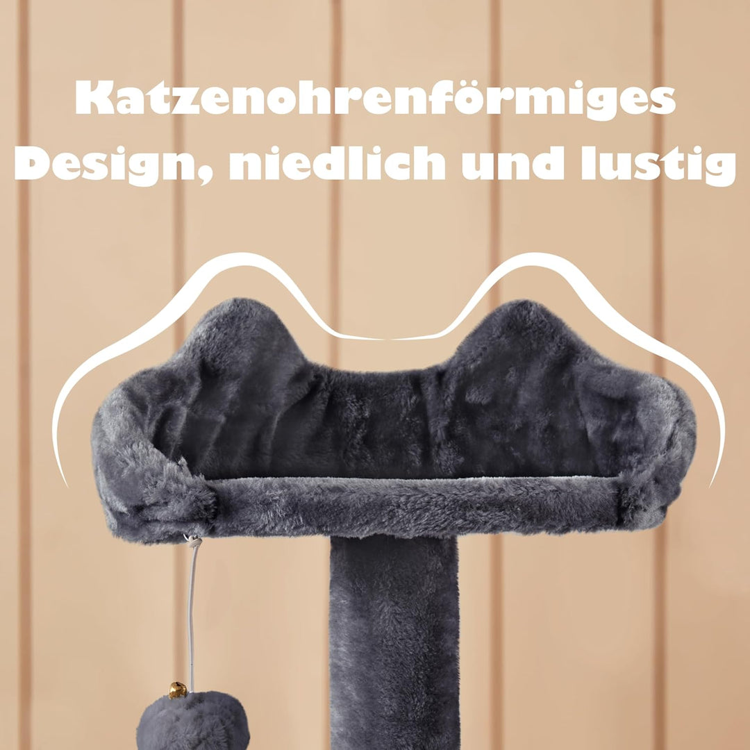 Yaheetech Kratzbaum Kletterbaum 139 cm hoch Katzenkratzbaum, Stabiler Katzenbaum mit 3 Plattformen,