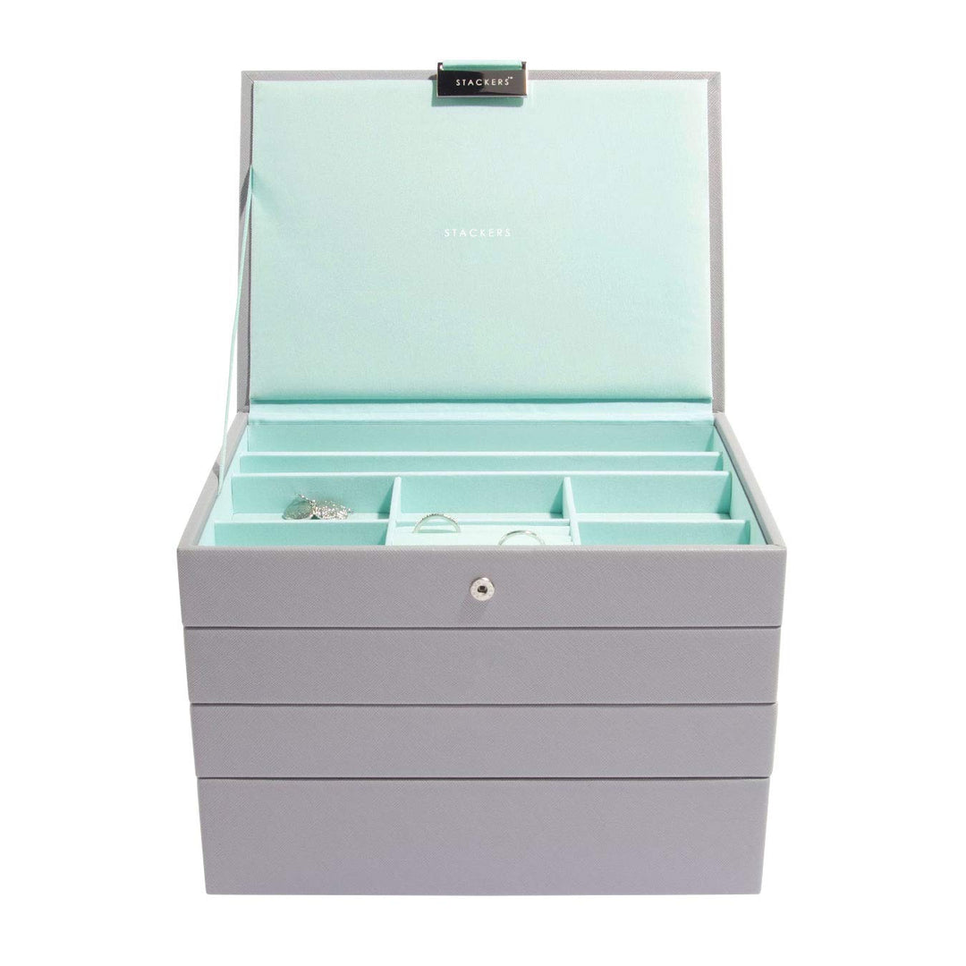 Stackers Grau Mint Klassisch Schmuckschatulle - 4 Dove Grey/Mint Green, Dove Grey/Mint Green