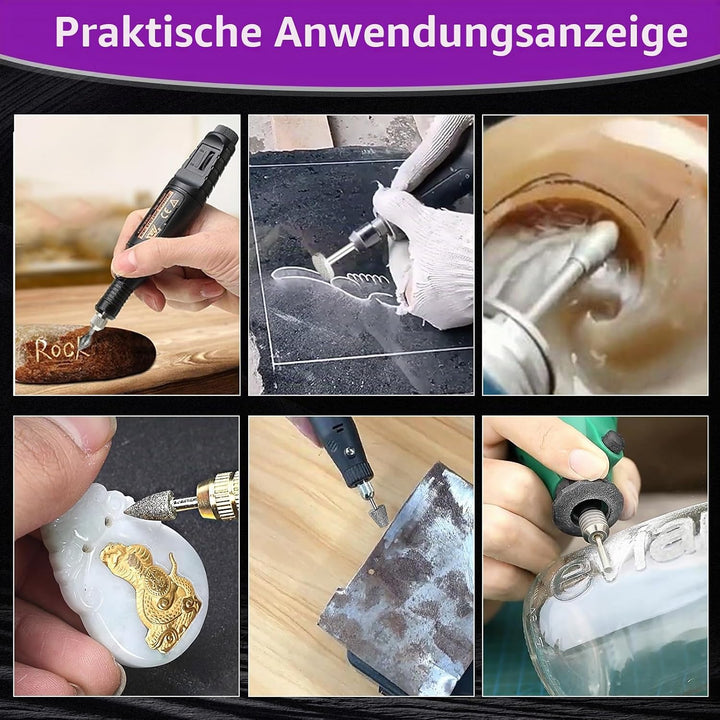 52 Stück Diamant Fräser Set mit Sortierbox, Kompatibel mit Dremel Schleifaufsätze Rotary Tool Zubehö