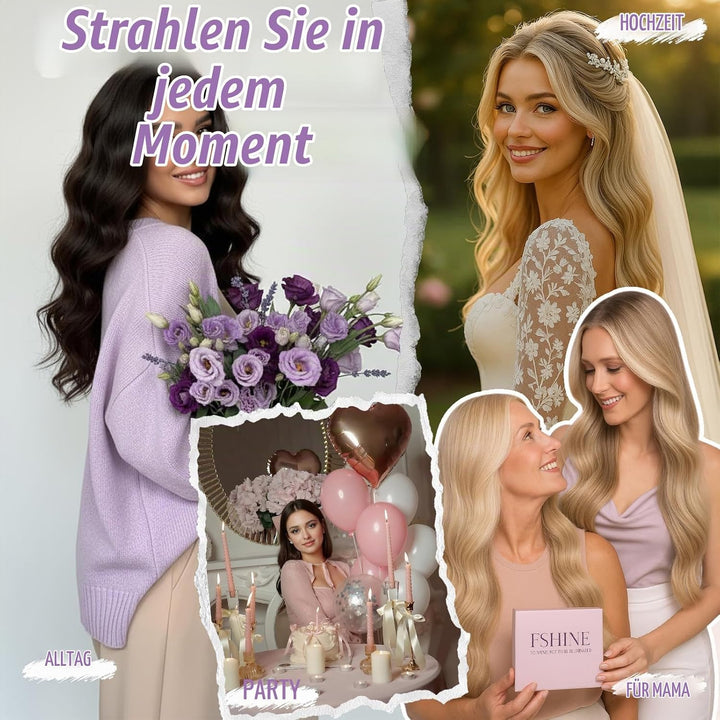 Fshine Tief Schwarz Tressen Extensions Echthaar Brasilianische Haarbündel 30cm 80g Haartressen Echth