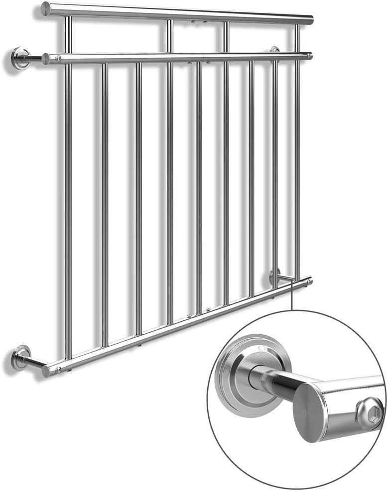 MONZANA® Französischer Balkon Edelstahl Pflegeleicht 90x184cm 14 Füllstäbe Balkongeländer Terrasseng