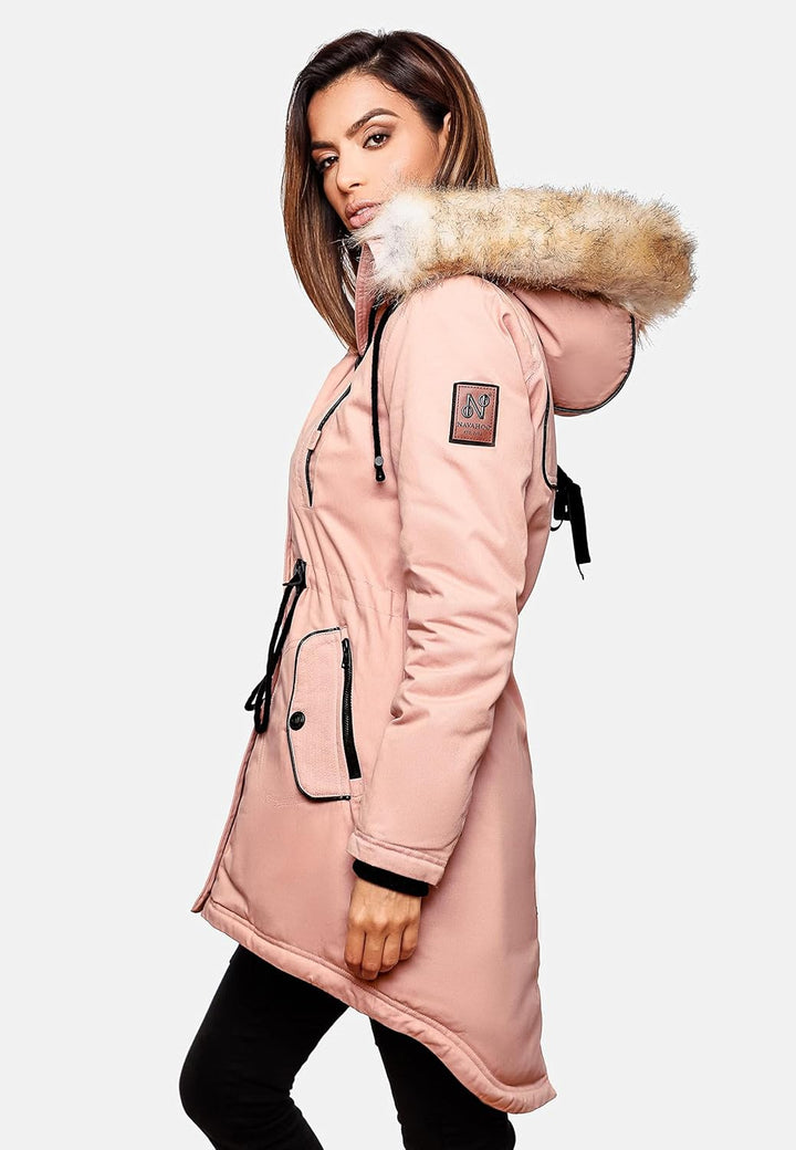 Navahoo Damen Warmer Winterparka mit Kapuze Bombii XS-XXL XXL Rosa, XXL Rosa
