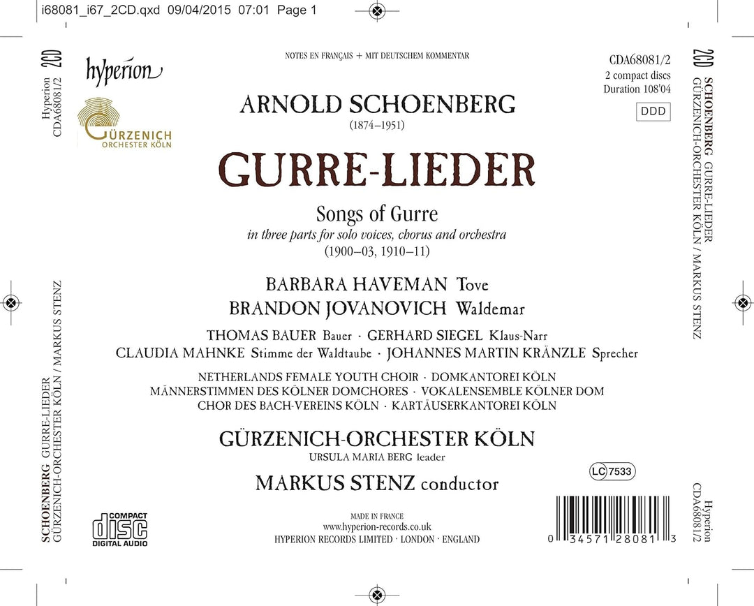 Schönberg: Gurrelieder, Audio-CD