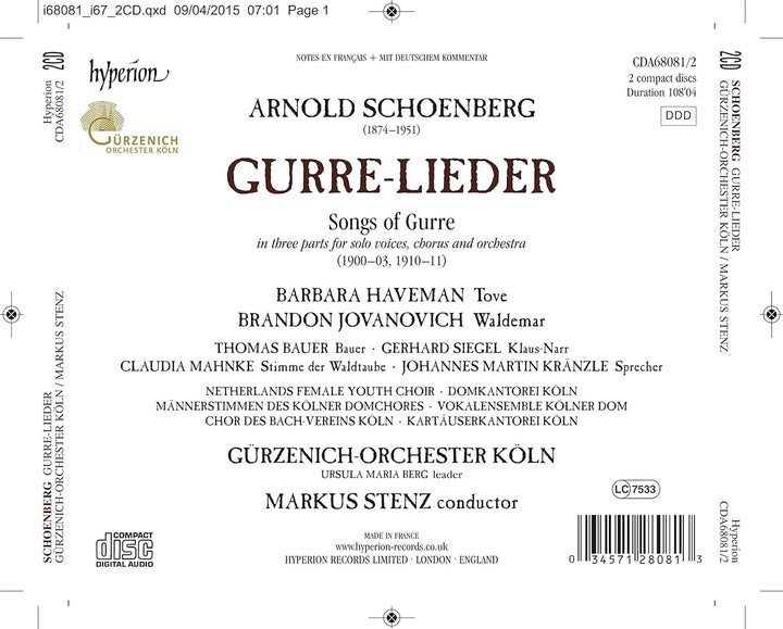 Schönberg: Gurrelieder, Audio-CD