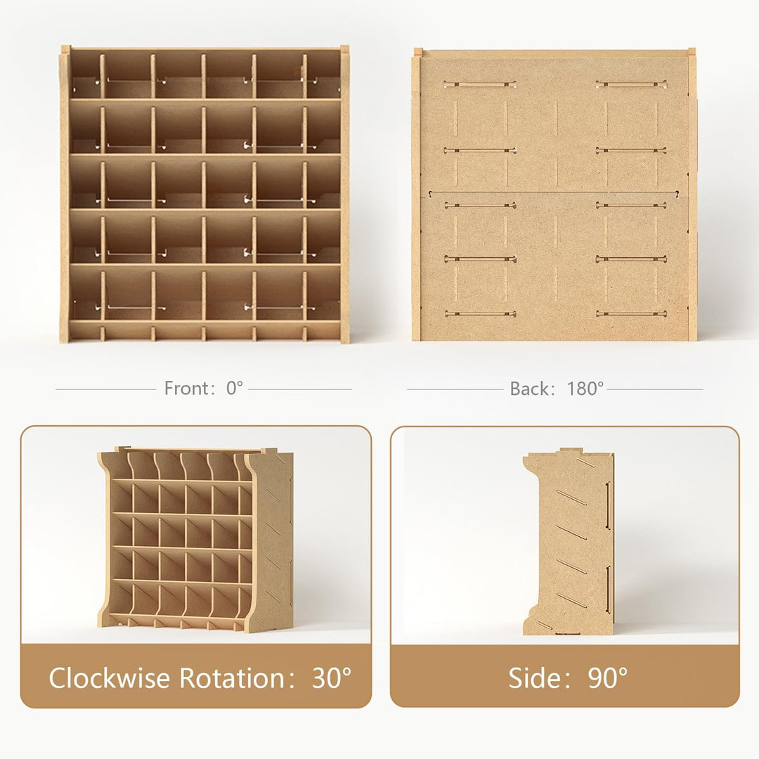 Bucasso Hölzern Modell Farbregal Organizer, Holzfarben Bastel-Farbregal MDF-Material für 30 Flaschen