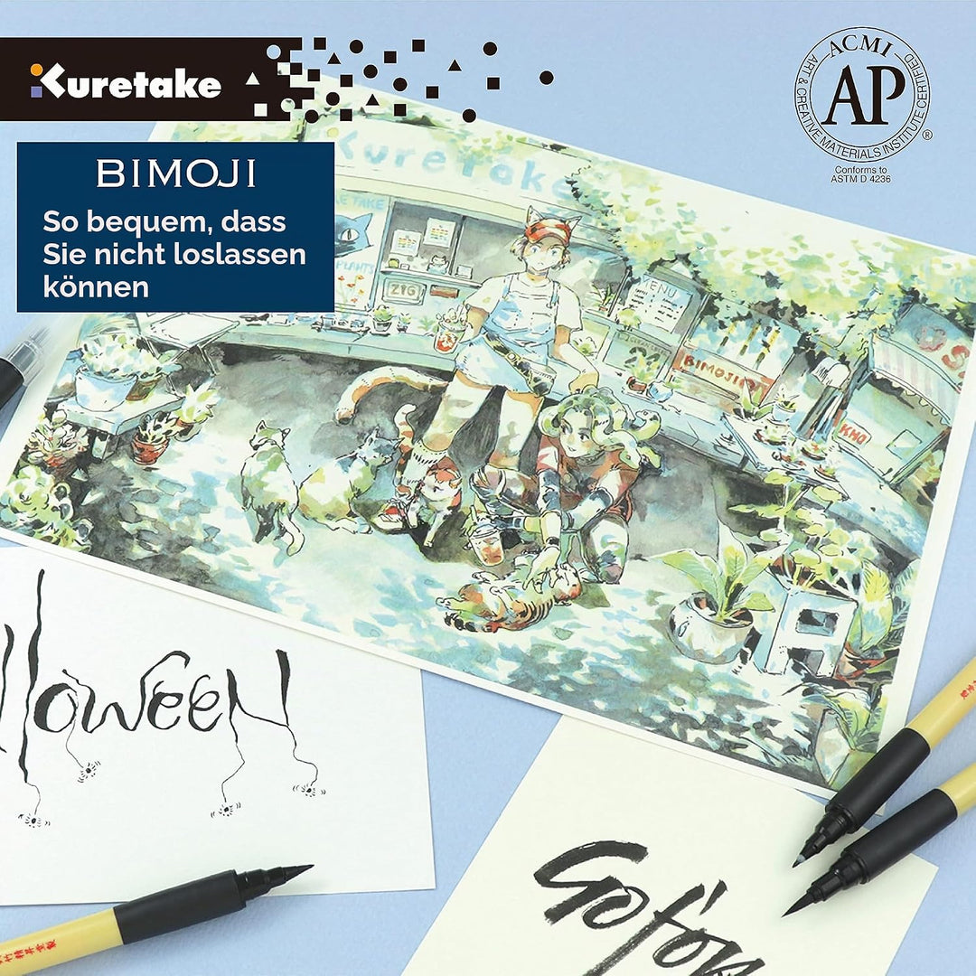 Kuretake Bimoji Brush Pen für Manga/Kalligraphie (5) 1, 1