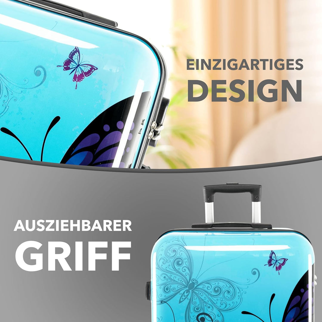 Xonic Design Reisekoffer - Hartschalen-Koffer mit 360° Leichtlauf-Rollen - hochwertiger Trolley mit