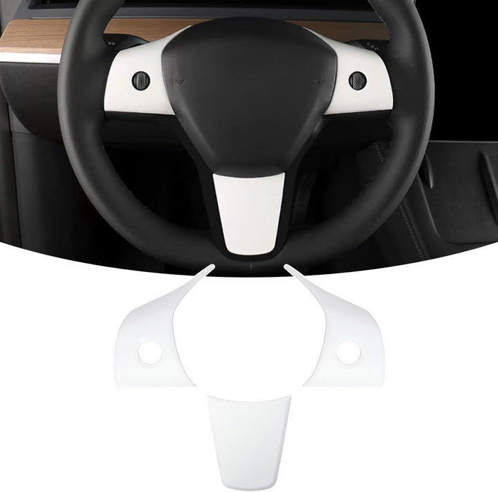 KKTR-CAR Lenkradabdeckung für Tesla Model3 ModelY 2018-2023 Innenraum modifiziertes Auto-Lenkrad-Zub