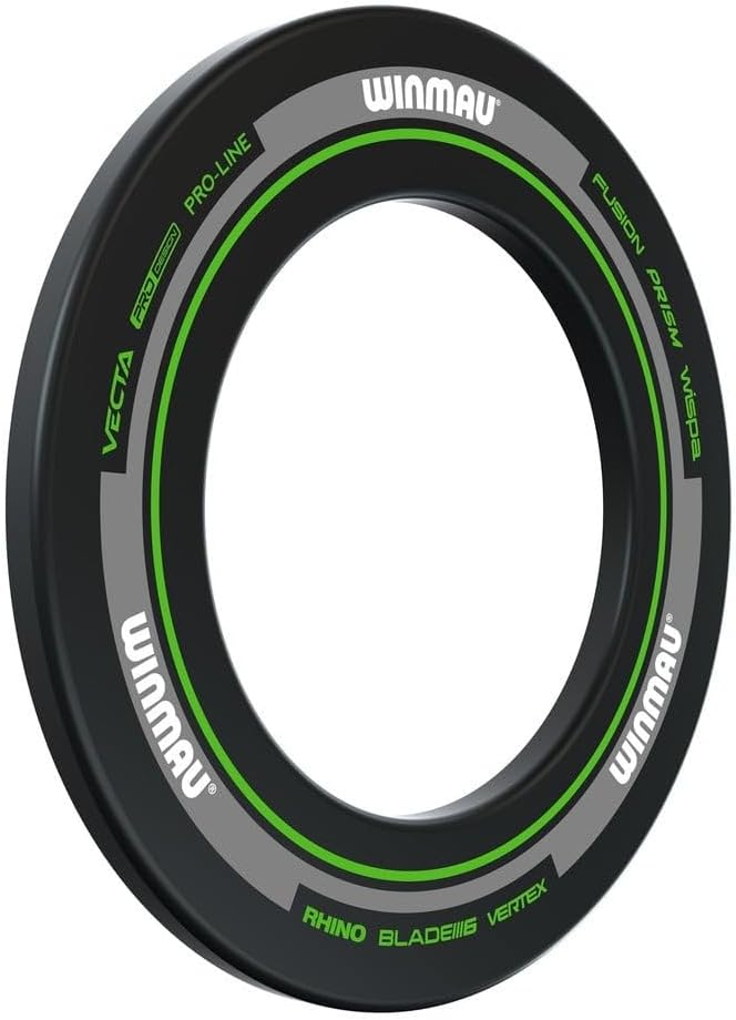 WINMAU Dartscheibe Schutzring – Advance Schwarz, Rot, Weiss & Grün Dart Surround Schwarz & Grün, Sch