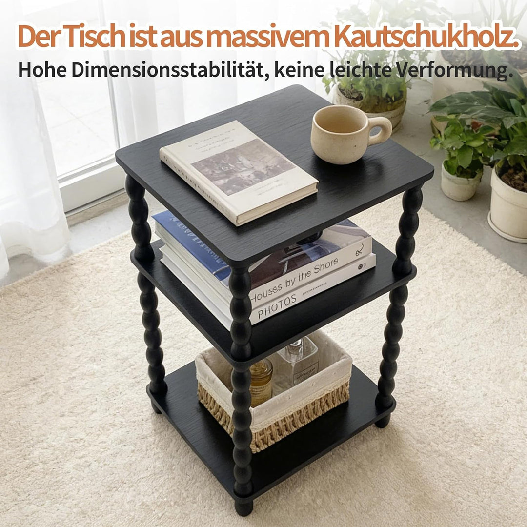 Holztisch, Kleiner Couchtisch & Beistelltisch, multifunktionaler Mini Tisch für Bett, Couch, Wohnzim