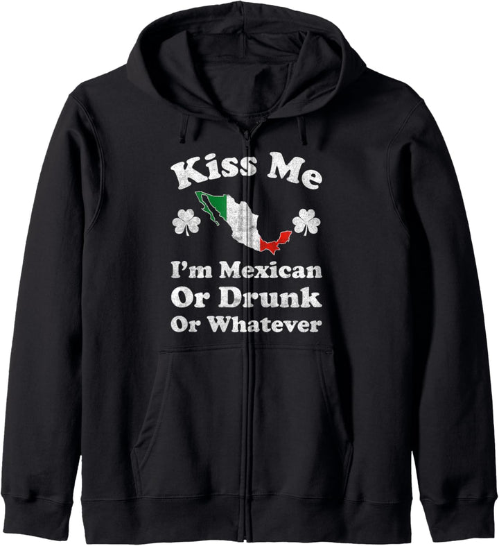 Kiss Me I'm Mexican Funny St Patrick's Day Funny Kapuzenjacke