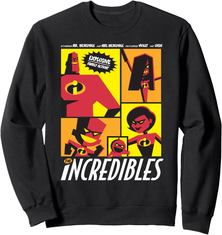Disney Pixar Incredibles Box Comic Retro Sweatshirt