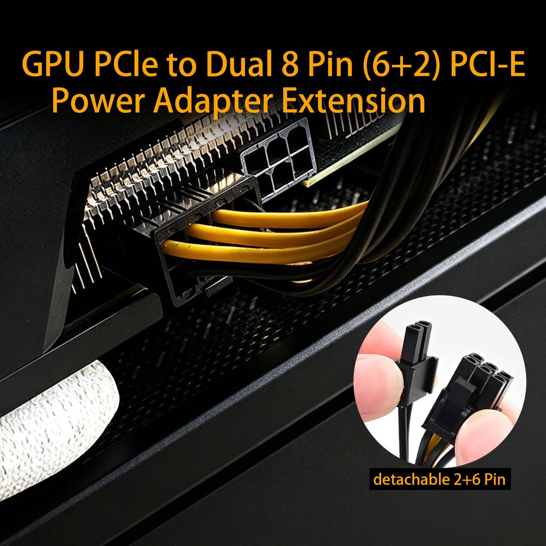 COMeap 8-Pin PCIe Splitter Kabel – GPU VGA PCIe Female auf Dual 8-Pin (6+2) Male PCIe Power Adapter