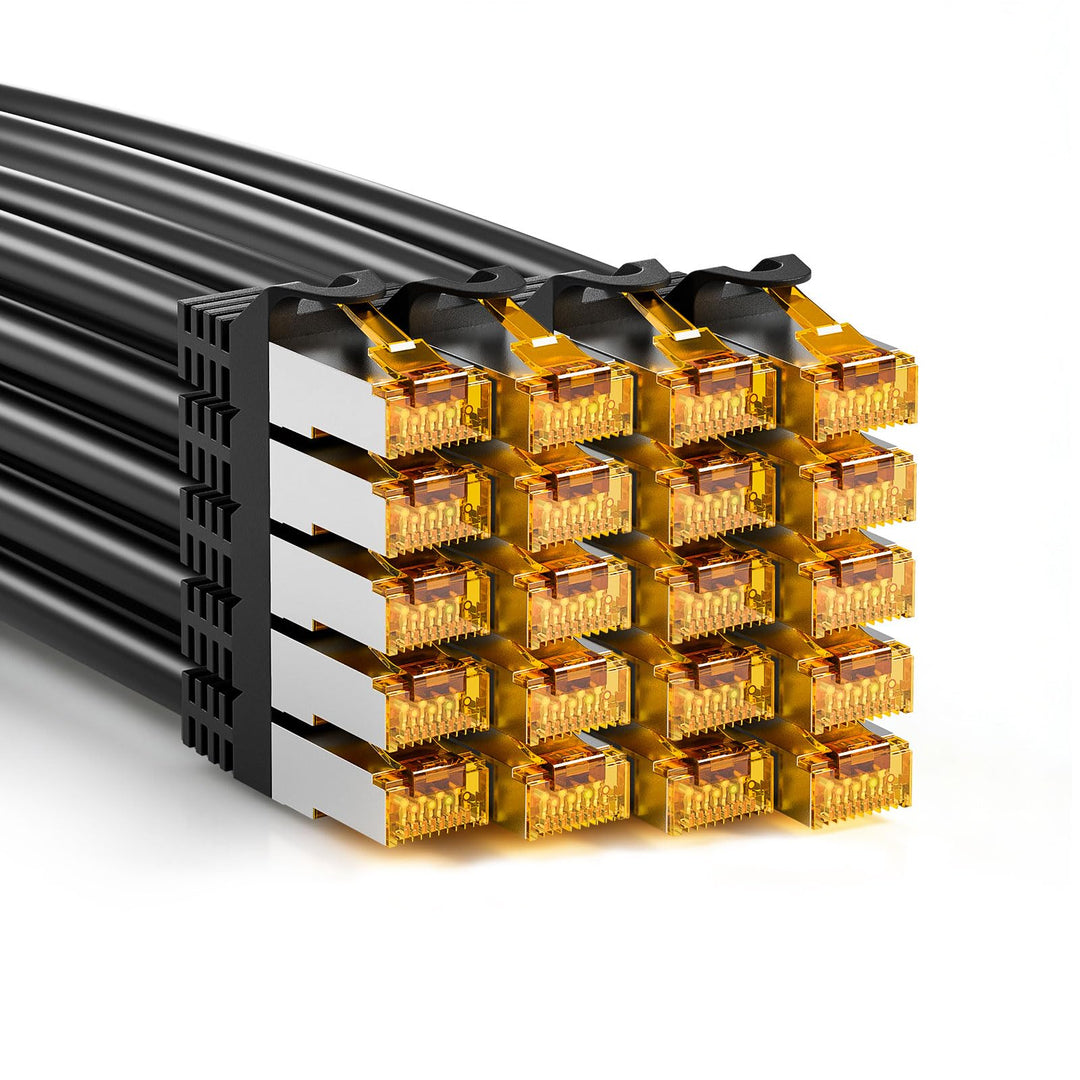 iwillink 20x 0,25M Patchkabel CAT 7, Lan Kabel Kurz(10Gbps, S/FTP PIMF Schirmung, Kupfer), Kompatibe