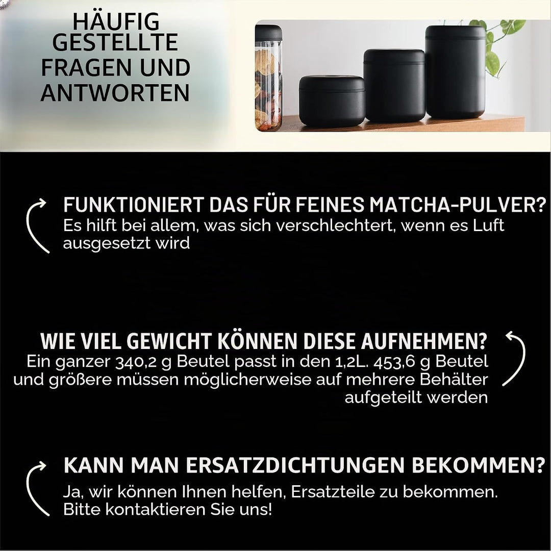 Fellow Vakuumbehälter zur Aufbewahrung von Kaffee und Lebensmitteln, integrierte Vakuumpumpe, hermet