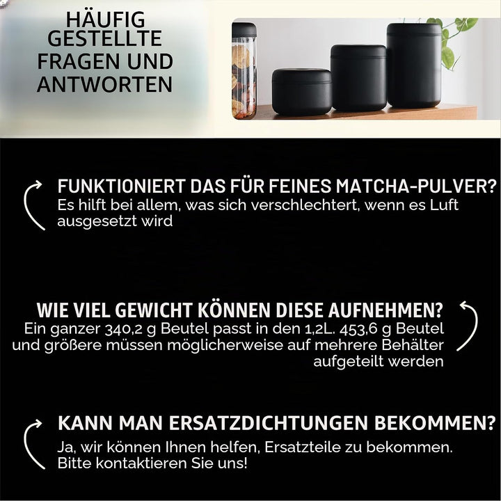 Fellow Vakuumbehälter zur Aufbewahrung von Kaffee und Lebensmitteln, integrierte Vakuumpumpe, hermet