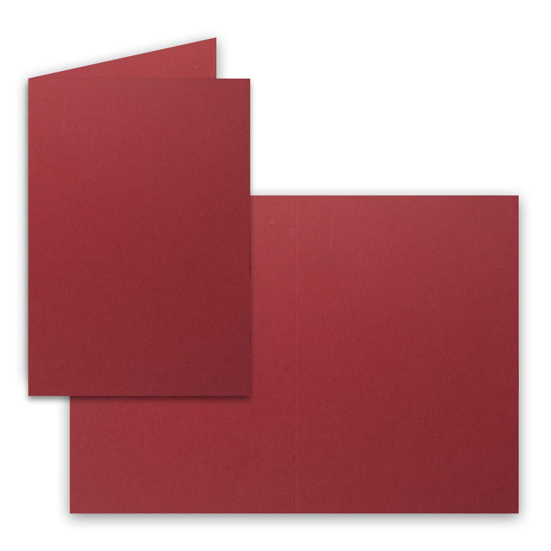50 Faltkarten B6 - Dunkel-Rot - PREMIUM QUALITÄT - 11,5 x 17 cm - sehr formstabil - für Drucker geei