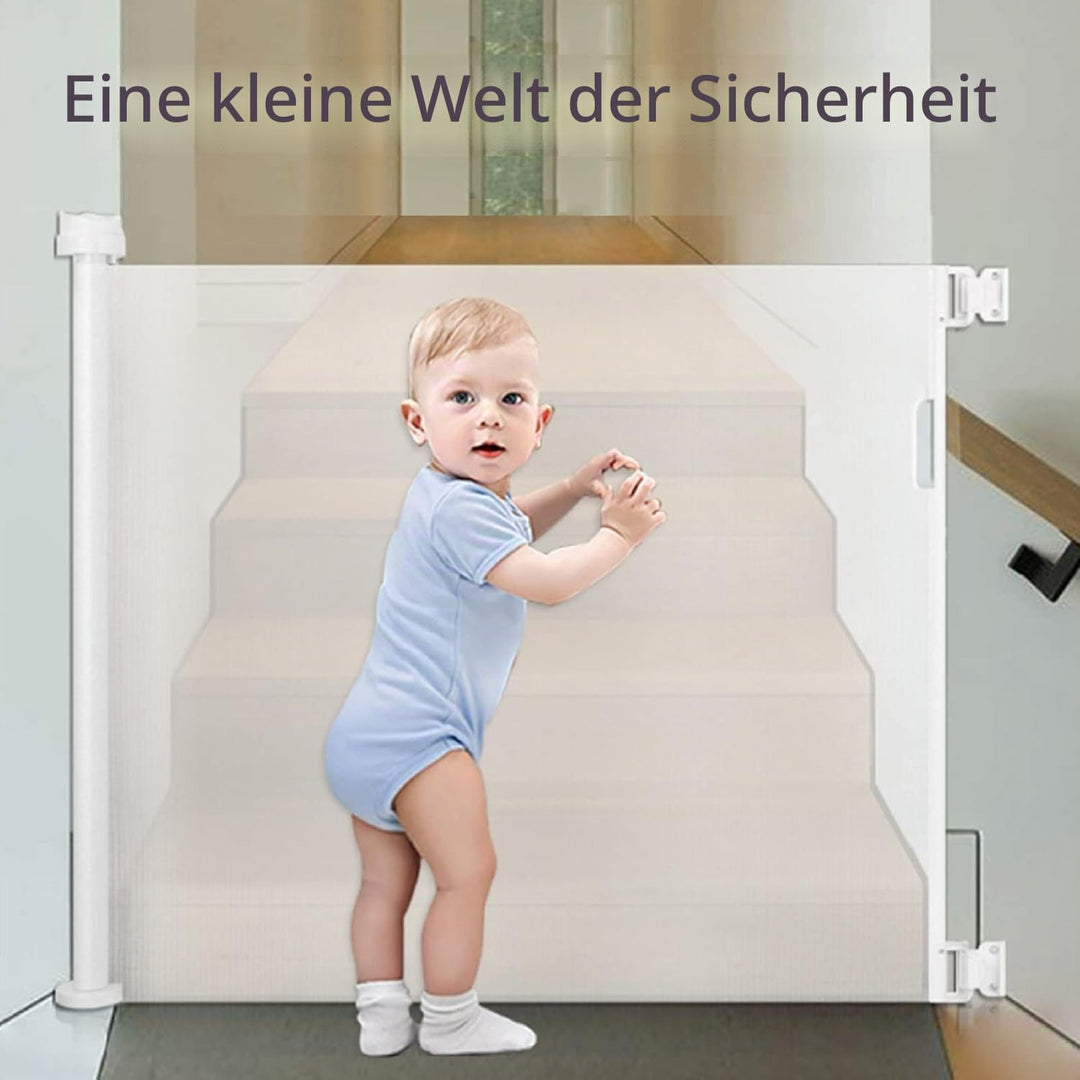 Treppenschutzgitter Türschutzgitter Ausziehbar 0–140 cm, Kinderschutzgitter für Babys &amp; Haustiere –