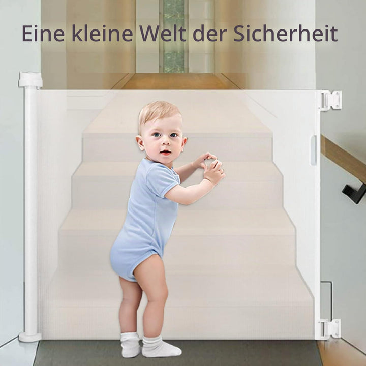 Treppenschutzgitter Türschutzgitter Ausziehbar 0–140 cm, Kinderschutzgitter für Babys &amp; Haustiere –