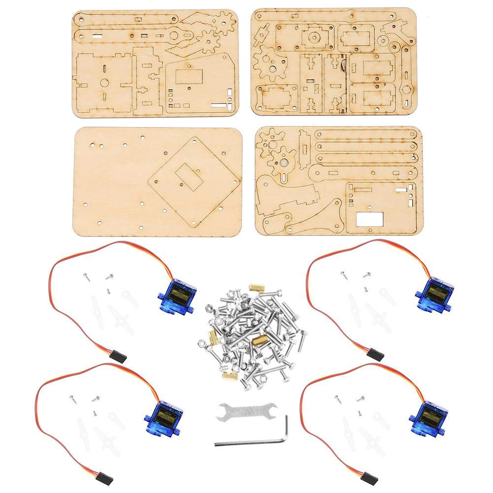 Roboterarm-Kit, 4 DOF Holz Roboter mechanischer Arm sg90 Servo für Arduino Raspberry Pi SNAM1500, fü