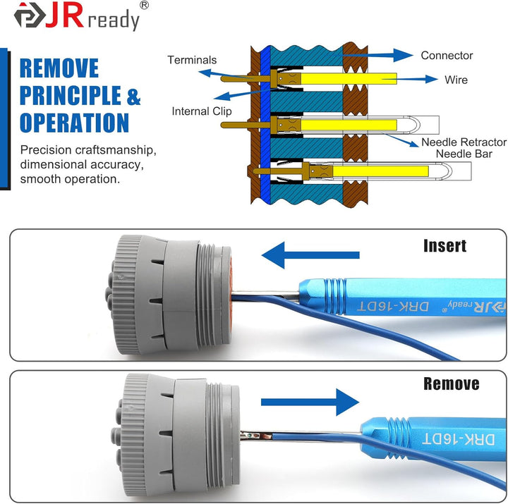JRready ST5231-08 Deutsch Stecknadel Auspinwerkzeug Kit Für 12# 16# 20# Solide & Gestanzte Kontakte