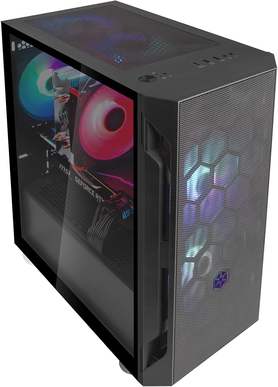SilverStone Technology FARA H1M, Micro-ATX, Stahlgitter, Hartglas-Seitenblende, Kunststoff, Stahlgeh