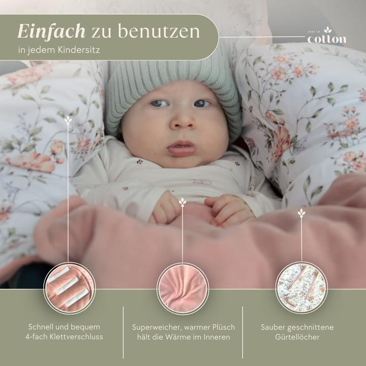 Einschlagdecke Babyschale Kinderwagen: Velours-Bambus-Decke für Autositz, Kinderwagen und Wanne. bab