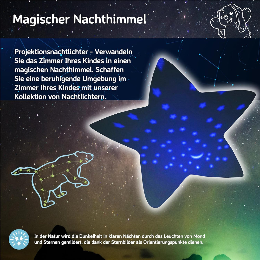 Cloud b Baby Nachtlicht Projektor & Beruhigende Schlafhilfe für Kleinkinder | Kuscheltier Sternenpro
