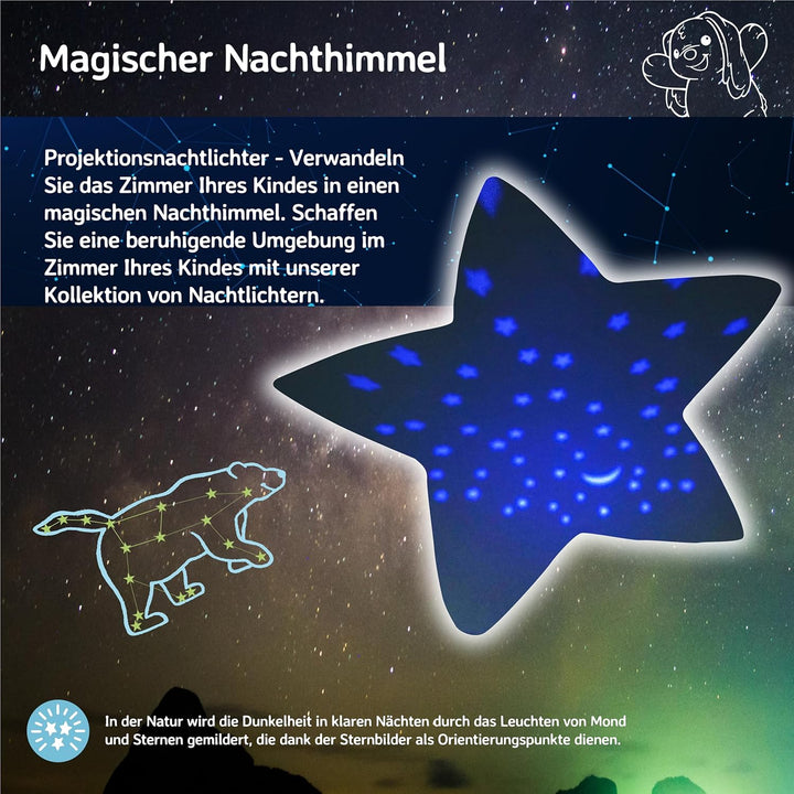 Cloud b Baby Nachtlicht Projektor & Beruhigende Schlafhilfe für Kleinkinder | Kuscheltier Sternenpro
