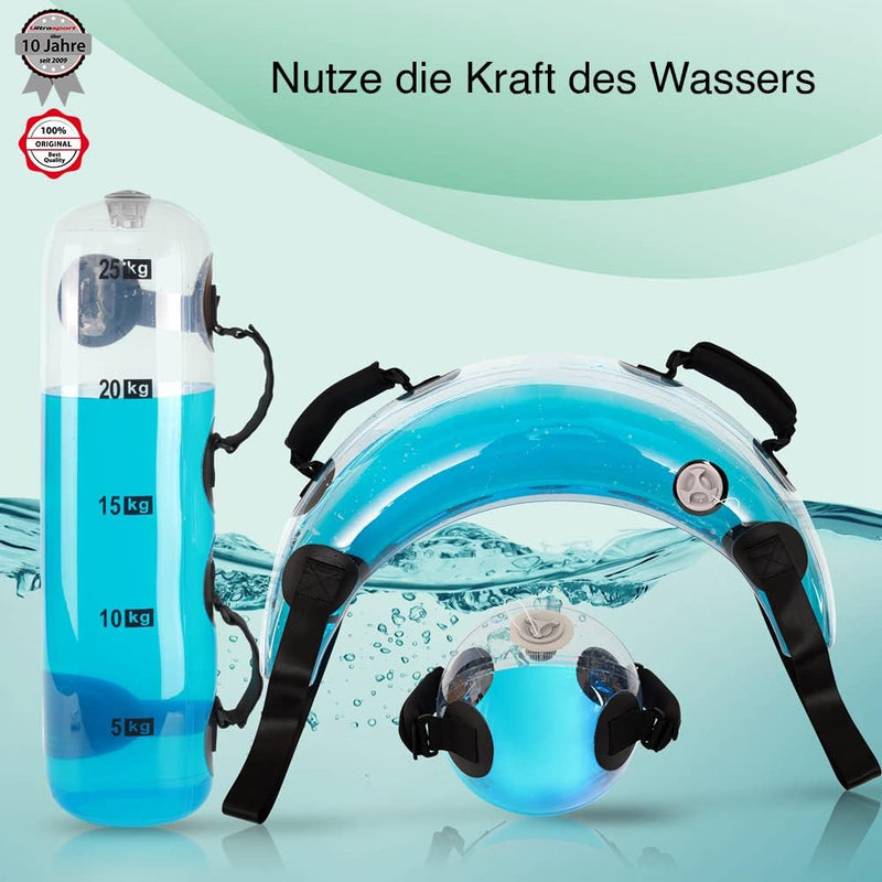 Ultrasport Aqua Fitness Bag, mit Wasser befüllbarer Wassersack für Cardio, Intervalltraining, Crossf