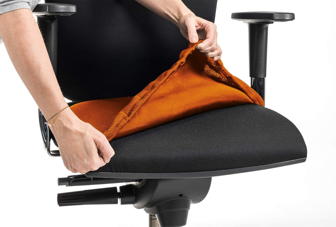 CLEANCHAIR Bürostuhlbezug für die SITZFLÄCHE (Grösse Standard) - Sitzflächengrösse ca. 40-52 cm Brei