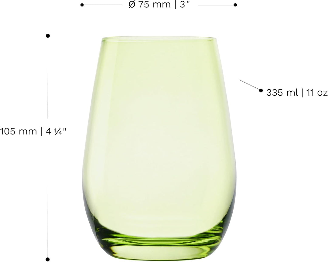 Stölzle Lausitz Wassergläser Set Elements Kids Farbe Grün 335 ml randvoll / 6er Set Wassergläser Spü