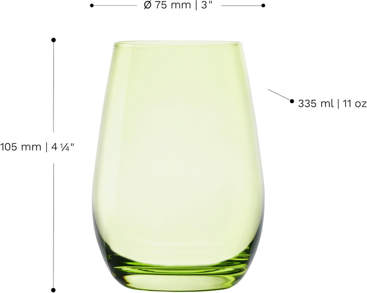 Stölzle Lausitz Wassergläser Set Elements Kids Farbe Grün 335 ml randvoll / 6er Set Wassergläser Spü