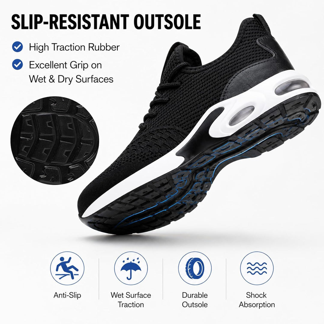 Nasogetch Sicherheitsschuhe Herren Leicht Arbeitsschuhe Damen Sportlich Stahlkappenschuhe rutschfest