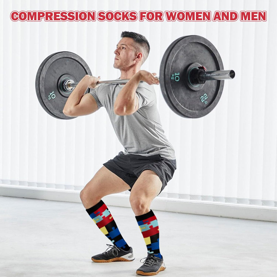 LEOSTEP Kompressionsstrümpfe für Männer und Frauen (6 Paar) – Kompressionssocken für Alltag, Reise,