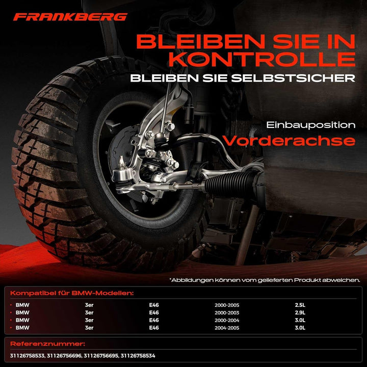 Frankberg 4x Querlenker Traggelenk Vorderachse Kompatibel mit 3er E46 325 330 2000-2005 3er Touring