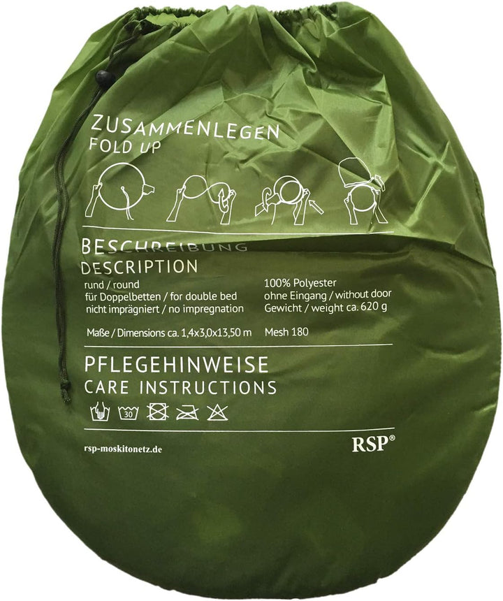 RSP® Moskitonetz Home für Doppelbetten mit extra grossem Spannring für Zuhause Einheitsgrösse