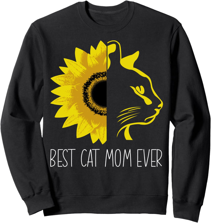 Best Cat Mom Ever Sunflower - Katzenmama Muttertag Katze Sweatshirt