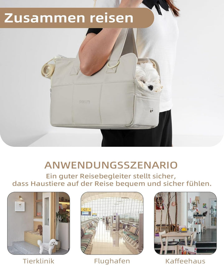 ONECUTE Hundetrage für kleine Hunde Kaninchen Katze mit grossen Taschen, Baumwolltasche, Hundetrage