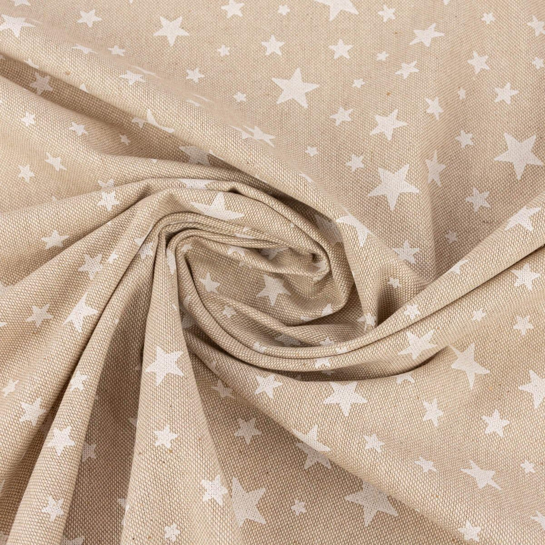 SCHÖNER LEBEN. Zugluftstopper Basic Star Sterne im Leinenlook Natur weiss div Grössen, Auswahl:80cm