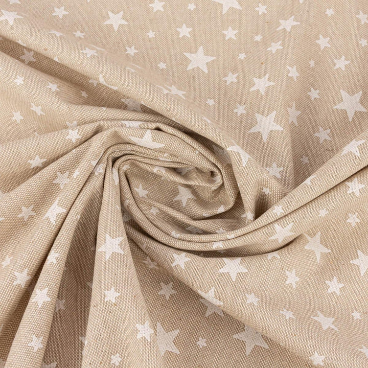 SCHÖNER LEBEN. Zugluftstopper Basic Star Sterne im Leinenlook Natur weiss div Grössen, Auswahl:80cm
