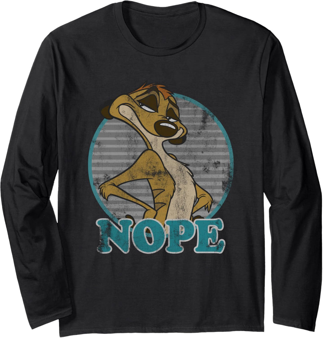 Disney Lion King Timon Nope Striped Circle Vintage C1 Langarmshirt