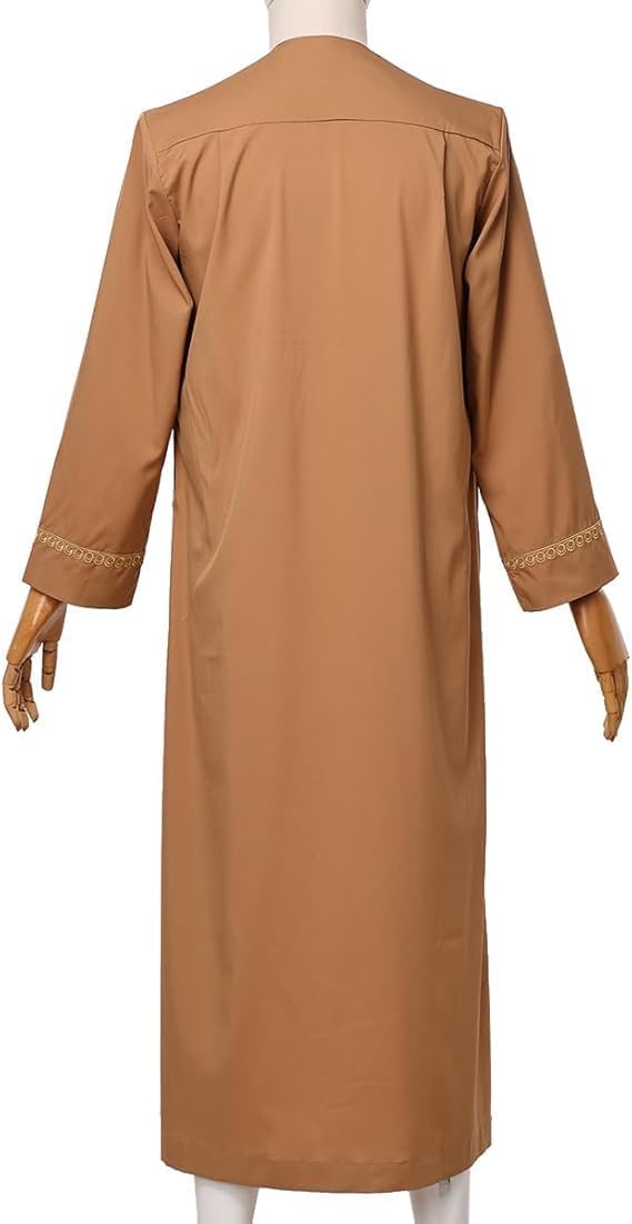 CAMDOM Naher Osten Arabische Herren Roben Muslimische Kaftan Kleidung V-Ausschnitt Thobe Arabisch Mu