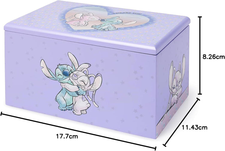 Disney Stitch &amp; Angel Schmuckkästchen, Herzform, Violett
