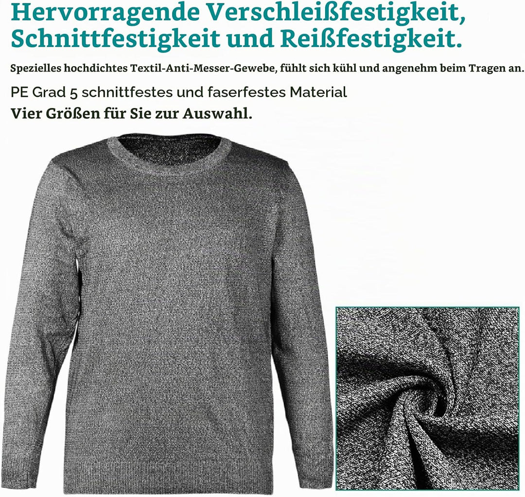 Schnittfestes Hemd, Anti-Schlitz-Kleidung, Schutzpullover Der Stufe 5, Rundhals-Langarm-Arbeitsschut