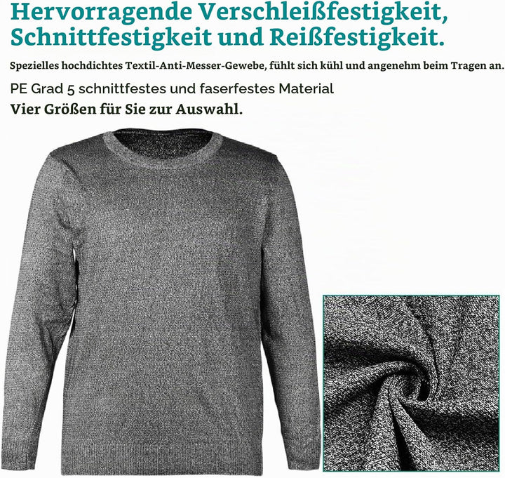 Schnittfestes Hemd, Anti-Schlitz-Kleidung, Schutzpullover Der Stufe 5, Rundhals-Langarm-Arbeitsschut