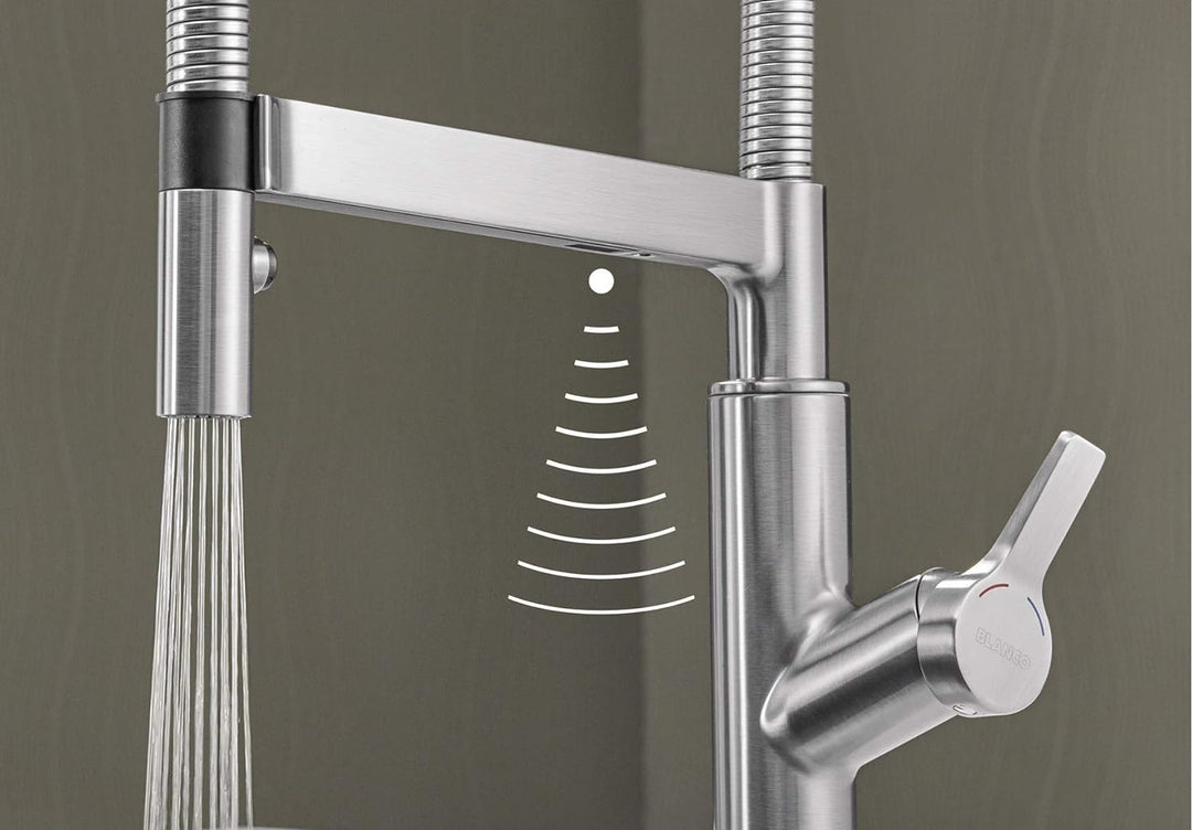 Blanco 522407 SOLENTA-S Senso UltraResist S Küchenarmatur, 230 V, Edelstahl Finish Sensor Hebel rech