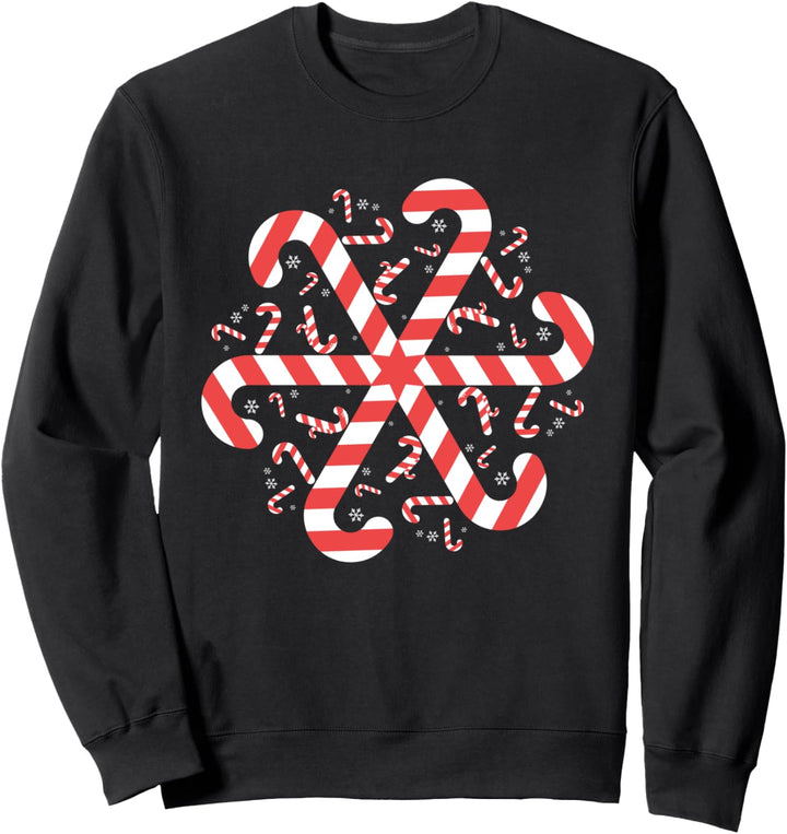 Christmas Candy Cane Schneeflocke Zuckerstangen Weihnachten Sweatshirt