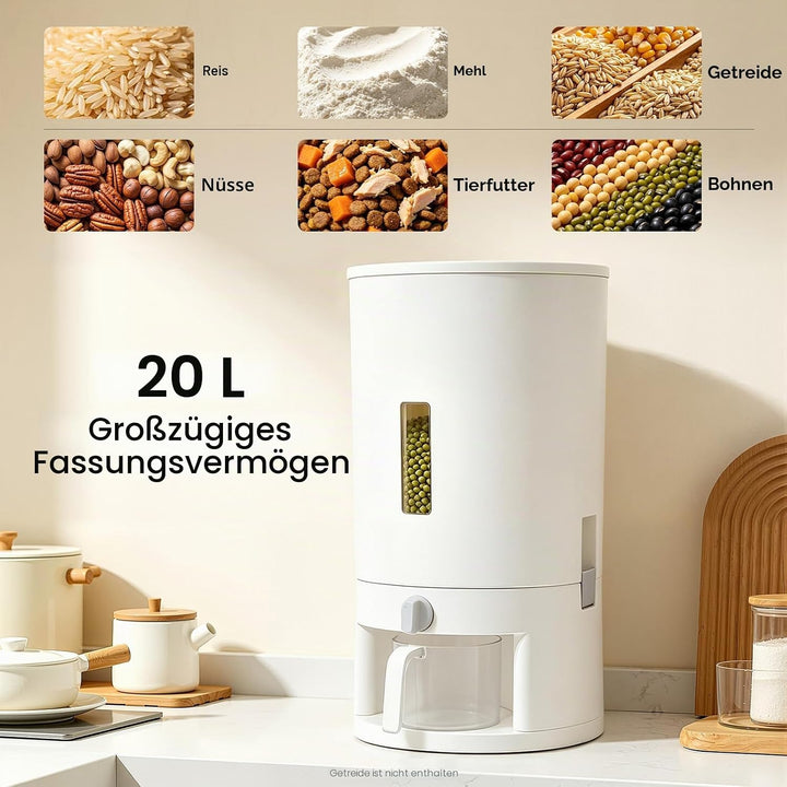 EurHomePlus Reisspender 6kg/10kg Food Storage Box Reisvorratsbehälter, Messbecher mit Skala, Luftdic